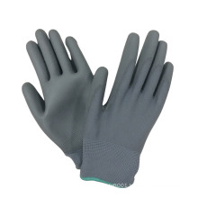 Grey PU Gloves Palm Coated Safety Work Glove China Manufacturer